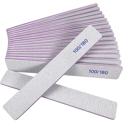 Set of sanding belts with '100/180' notation on a white background