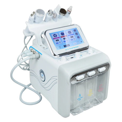 Medical device with a screen and multiple nozzles on a white background