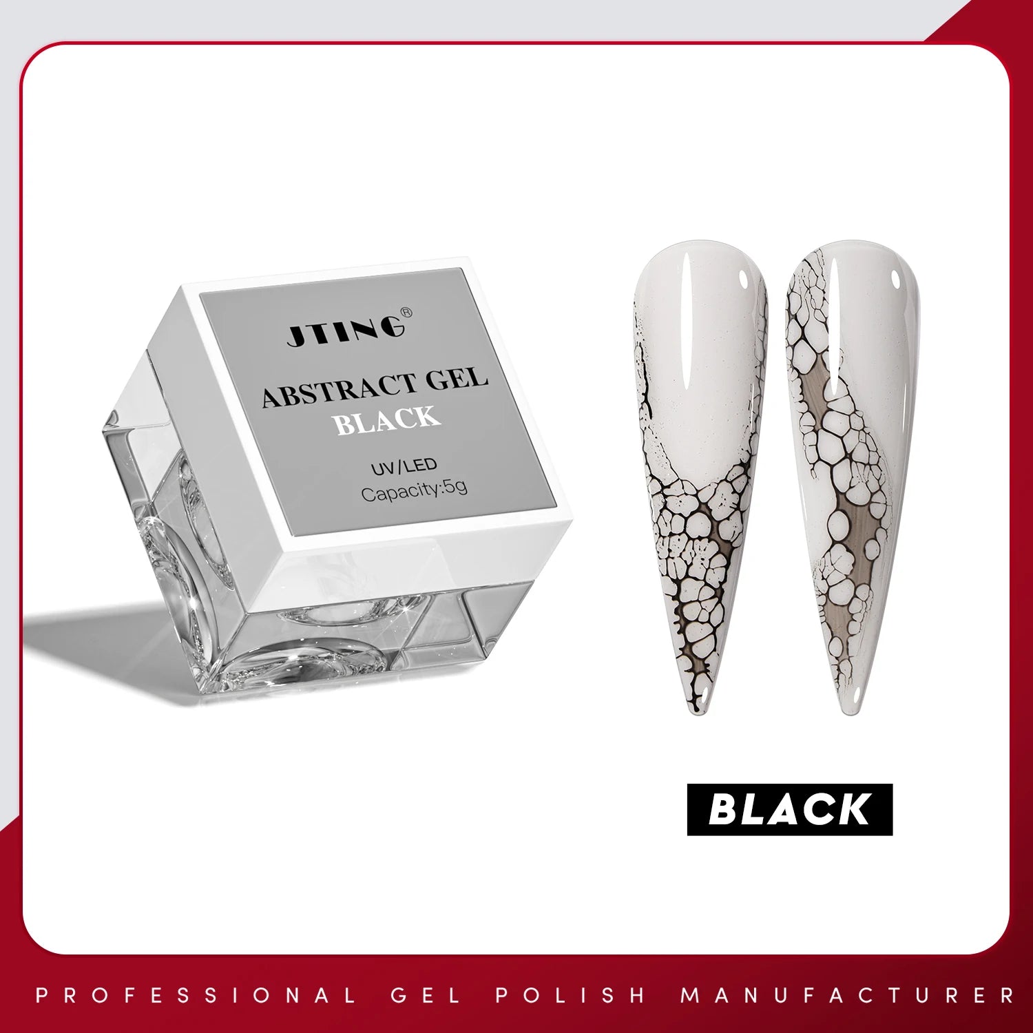 Hema Free  - Lace Base Abstract Gel - Black/White/Clear