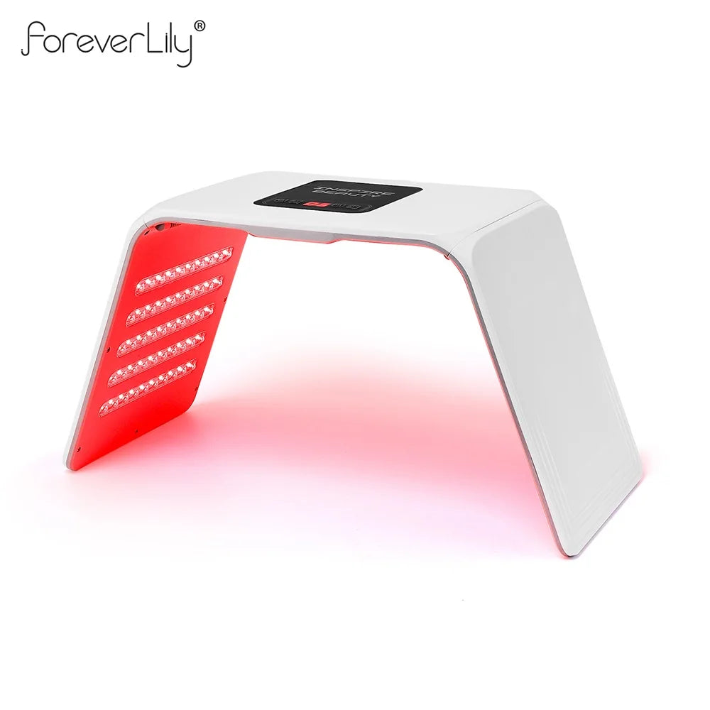 White LED light therapy device with red light on a white background, branded 'ForeverLily'.