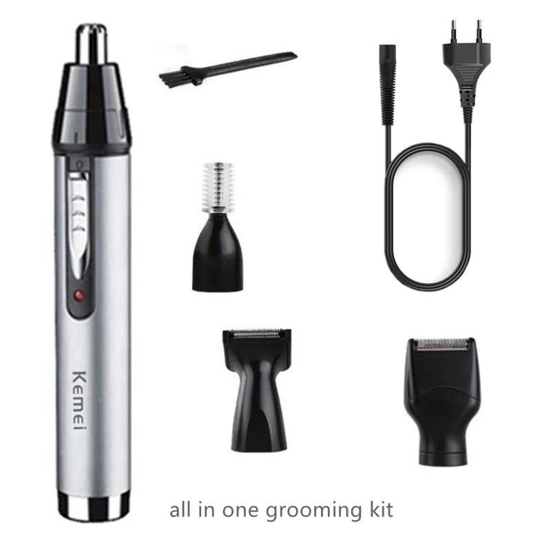 Kemei grooming kit with various attachments on a white background