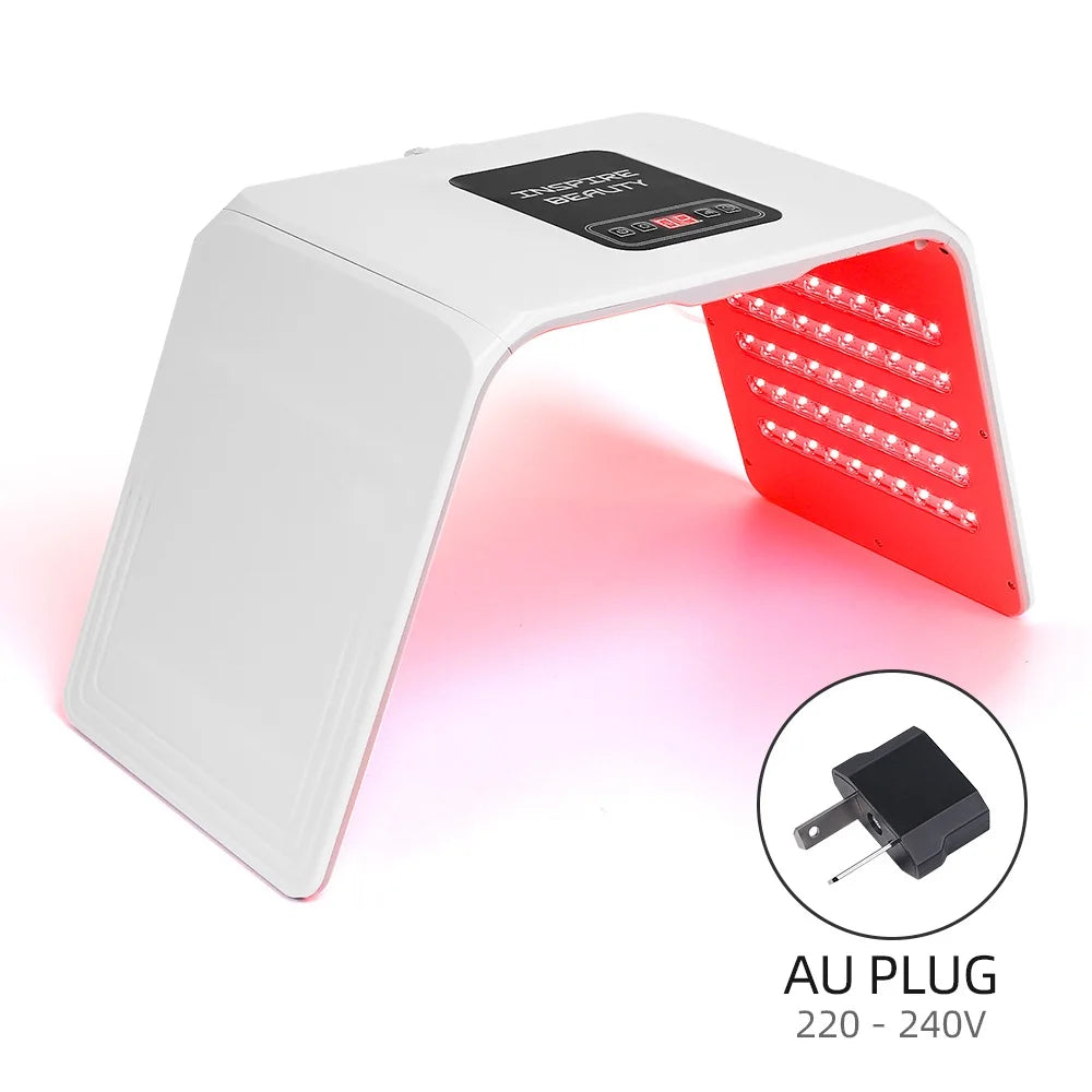 White LED light device with red and white lights on a white background, featuring an AU plug.