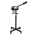 Black stand with a lamp on a white background