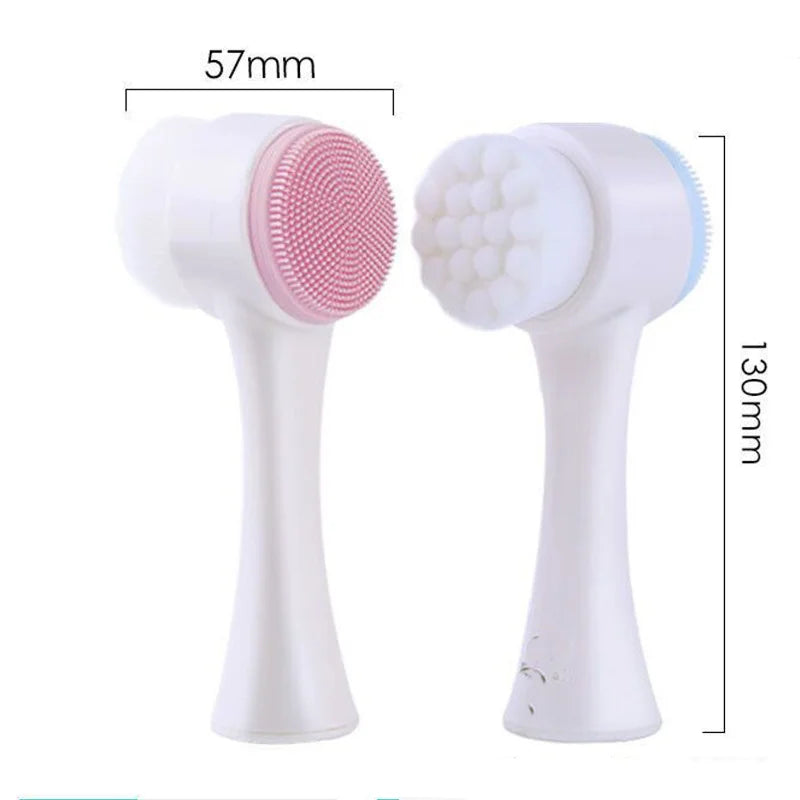 Two cleaning brushes with measurements on a white background